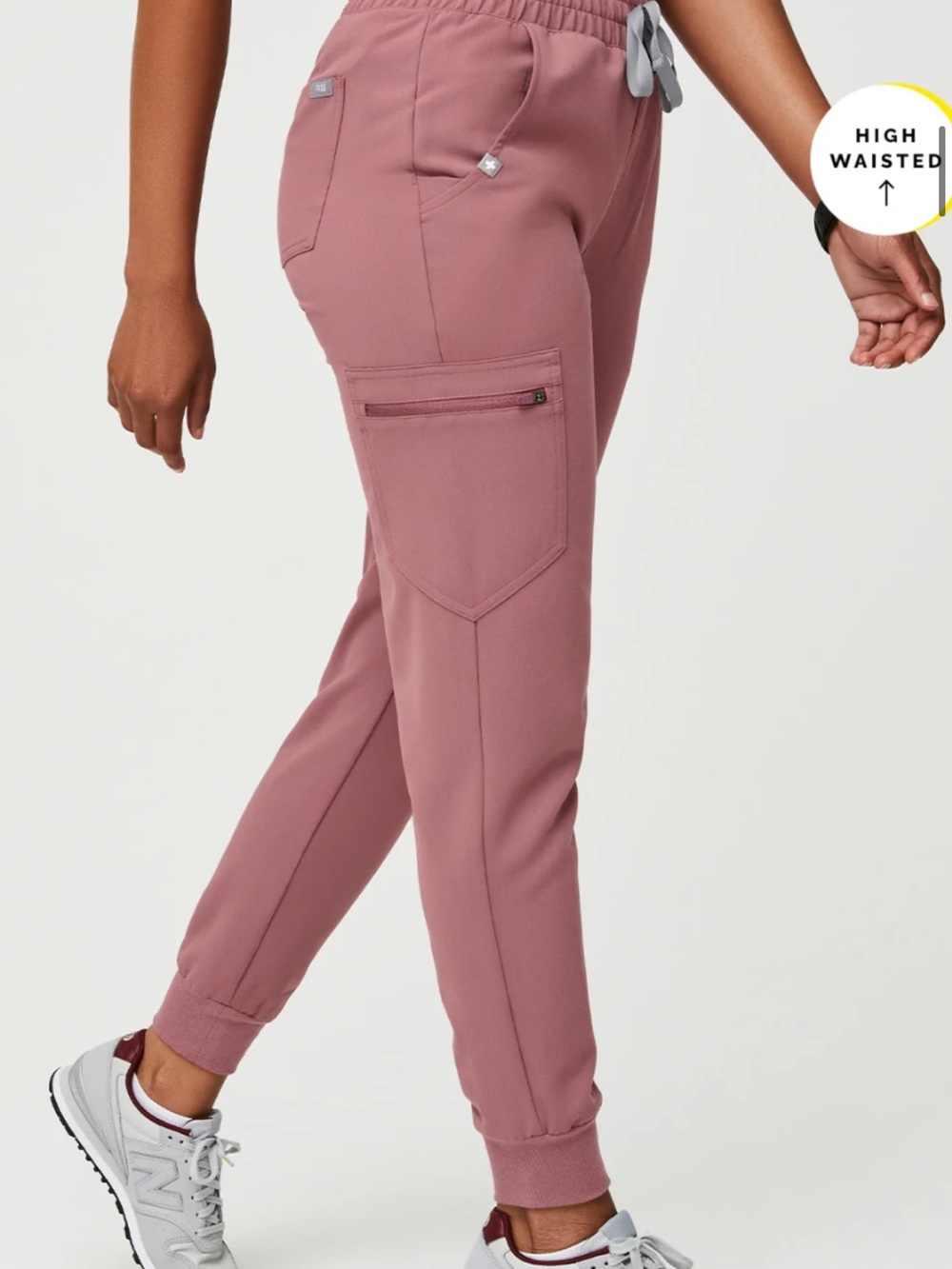 Figs High-Waist Women’s Jogger Pants in Dusty Rose